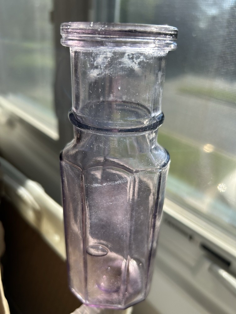 Antique Purple Octagonal Bottle Manganese