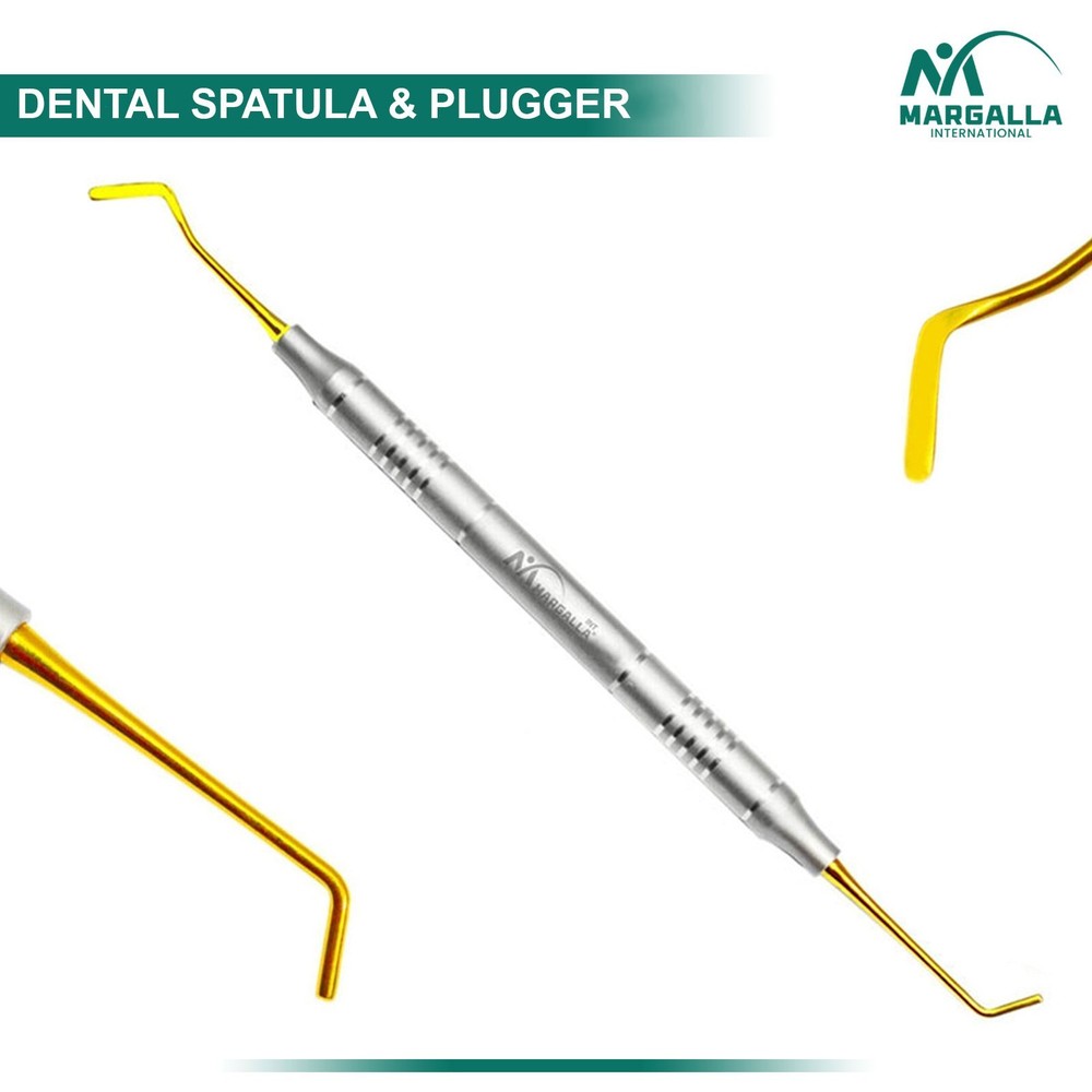 Dental Composite Filling Instruments Spatula & Plugger Titanium Gold Tips 4PCS