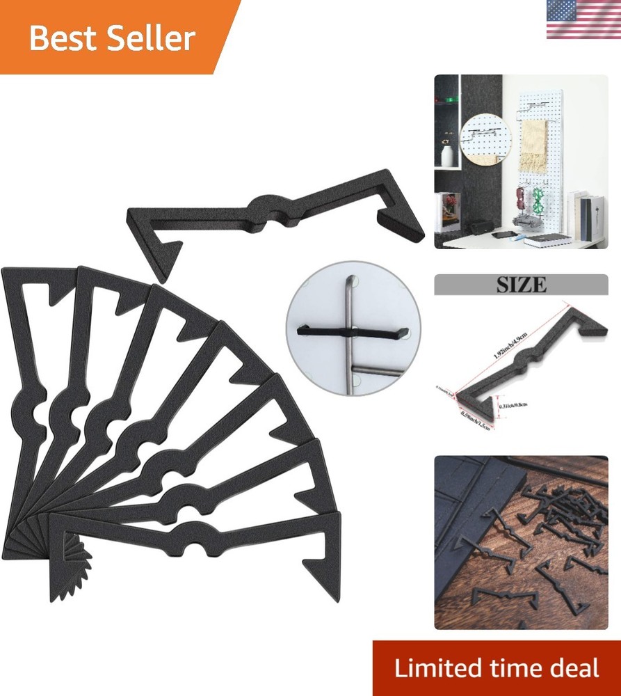 Practical Black Plastic Peg Hook Clip Retainers - 50 for Organized Storage