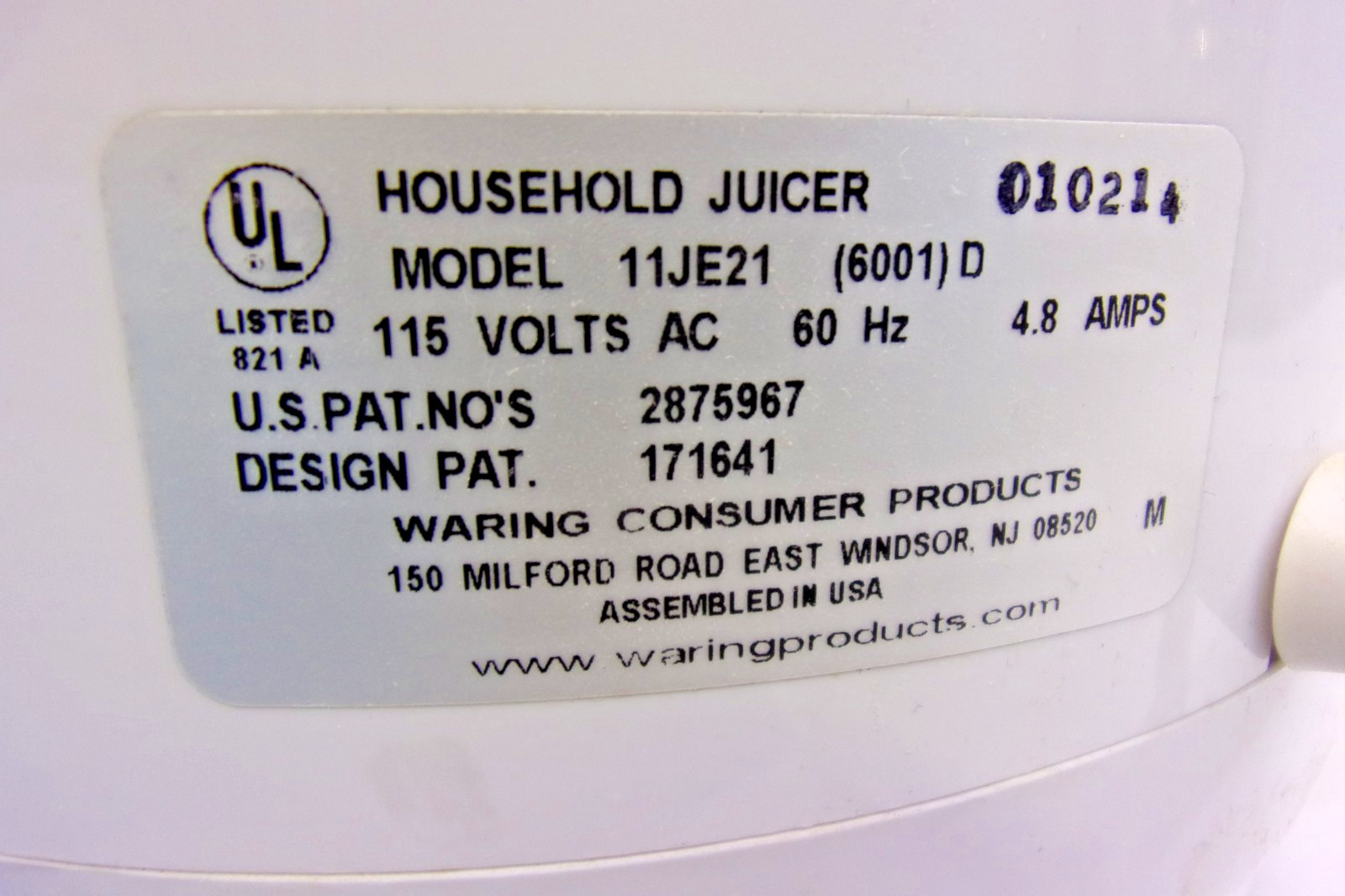 NEW ACME Supreme JUICERator 11JE21 Model 6001 4.8 Amp Heavy Duty Fruit Juicer