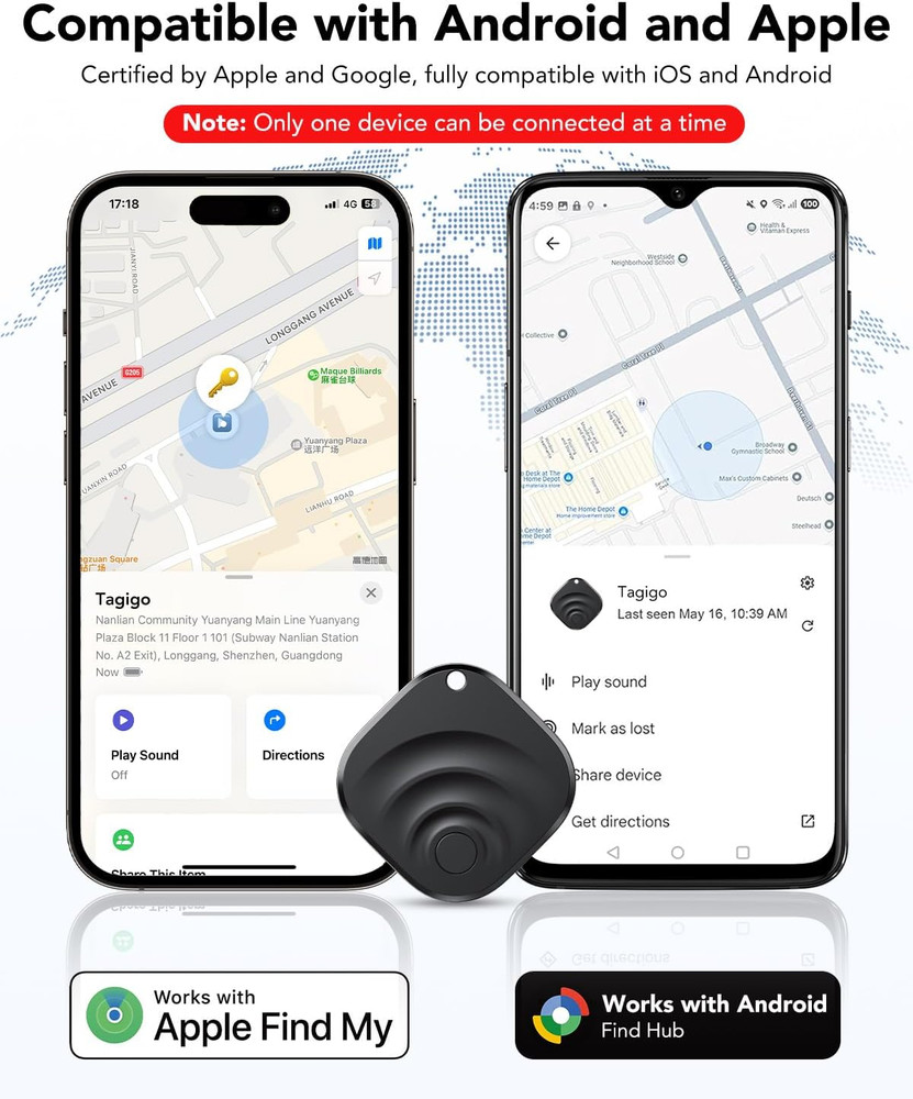 4 Pack Dual System Tracker for Ios and Android Bluetooth Tracker Smart Tags Comp