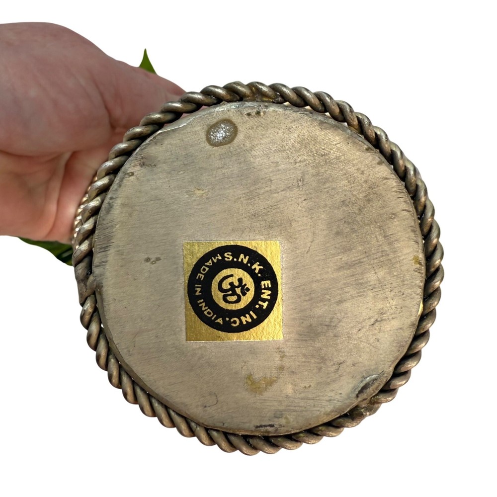 Vintage Silver Silver-plated Flower Basket Dimpled Vase India Twisted Handle