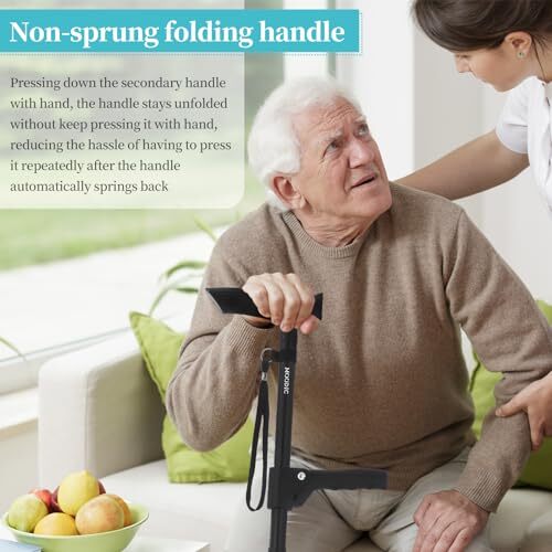 Walking Cane Accessories-Second Handle. Auxiliary Handle with Immovable Fixed