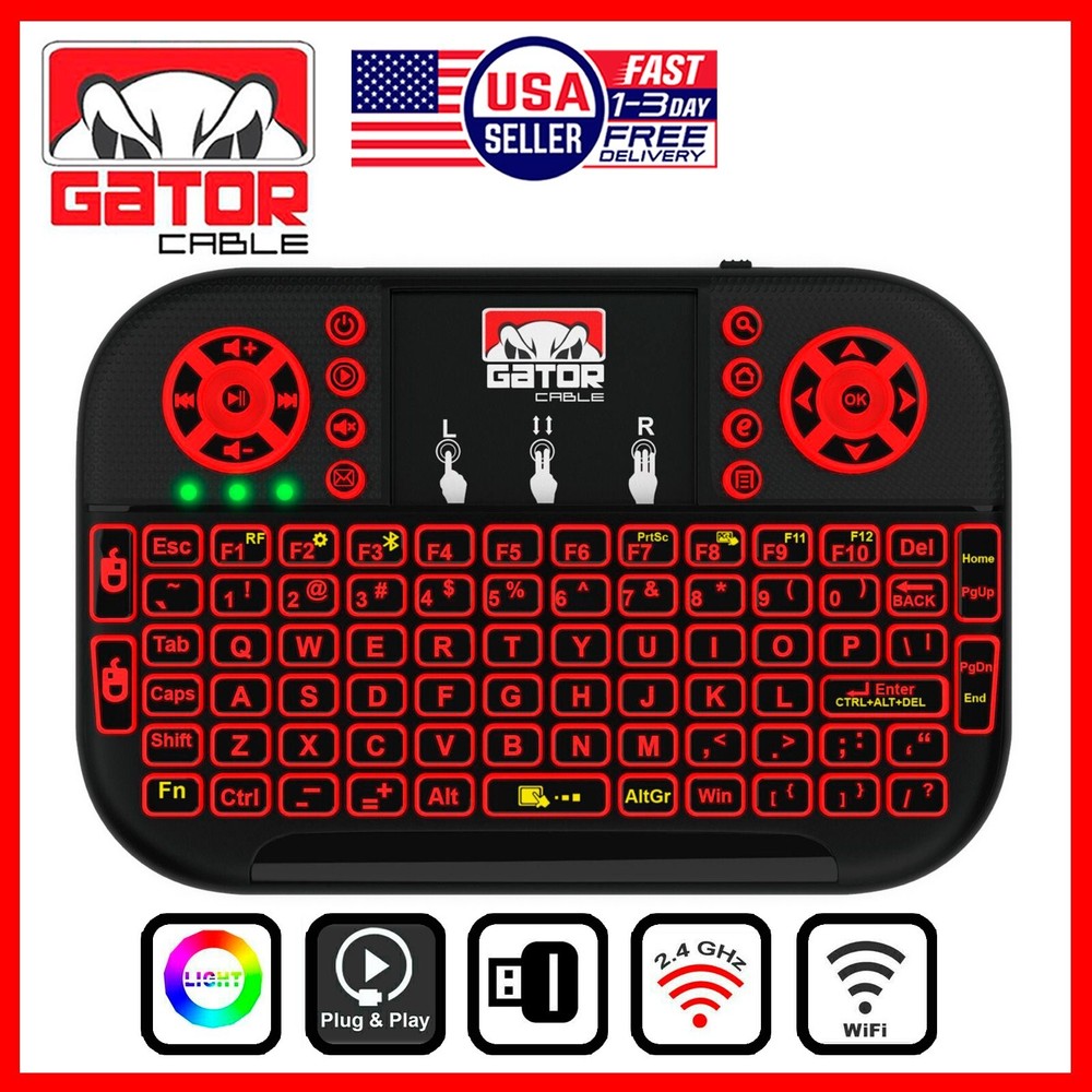Mini Wireless Bluetooth Keyboard Remote Touchpad Smart-TV Android TV PC Backlit