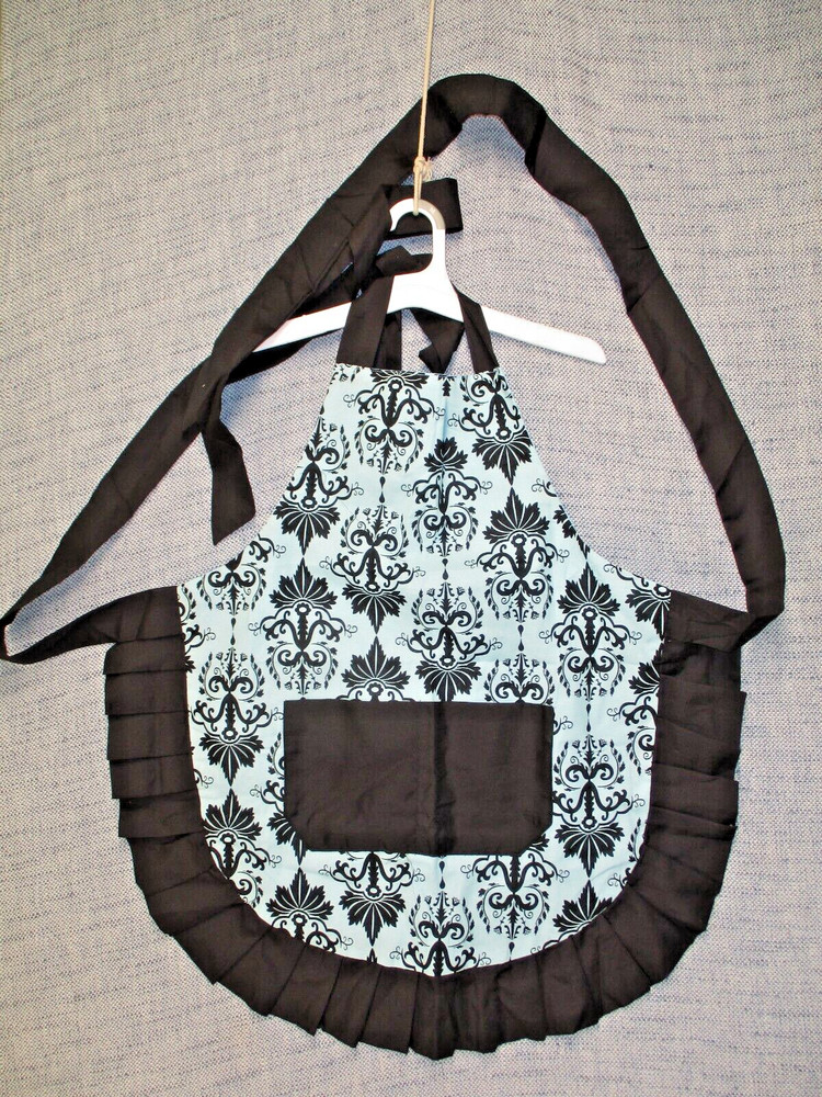 Black & White Kitchen Chef Apron with Front Pocket