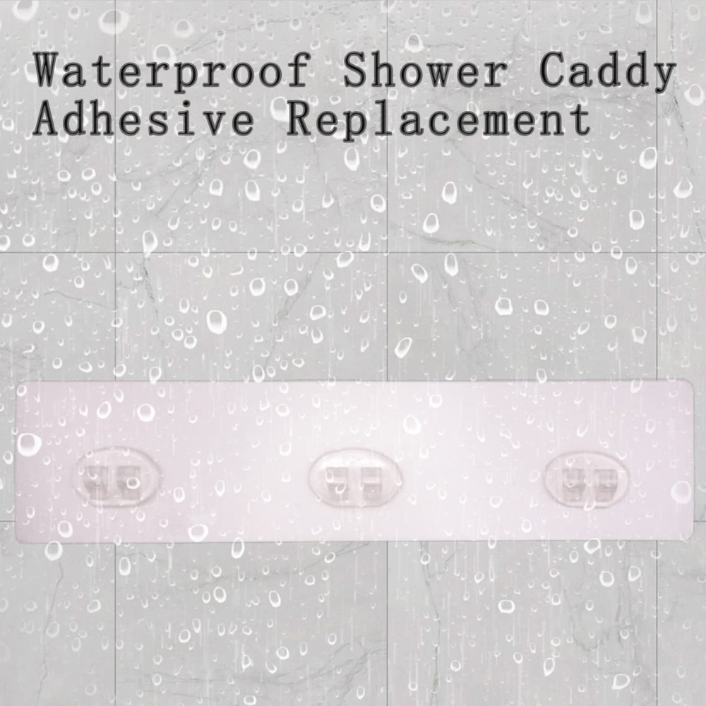 2 Pack Shower Caddy Adhesive for Replacement, Strong Transparent Adhesive for...