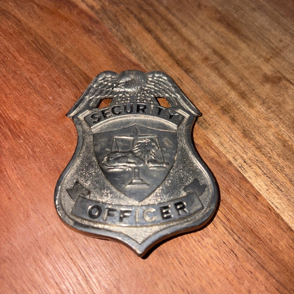 SECURITY OFFICER Badge w/ Eagle, Obsolete, Vintage