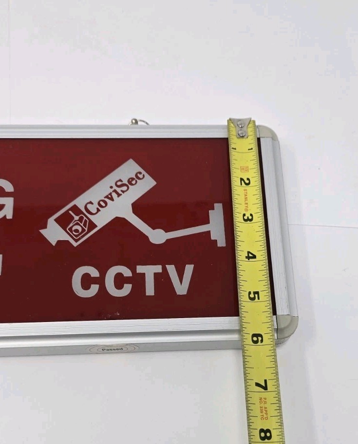 CCTV Warning Security System Lighted Security Camera Sign No Power Supply