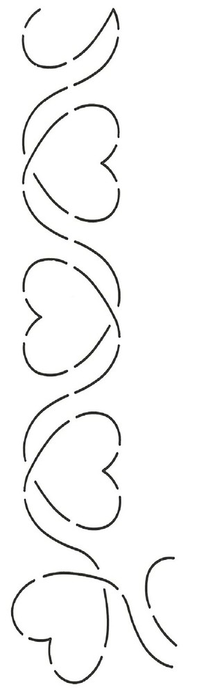 Stencil Quilting Templates Loop Heart Border w/ Corner 2.5" Quilt Pattern Design