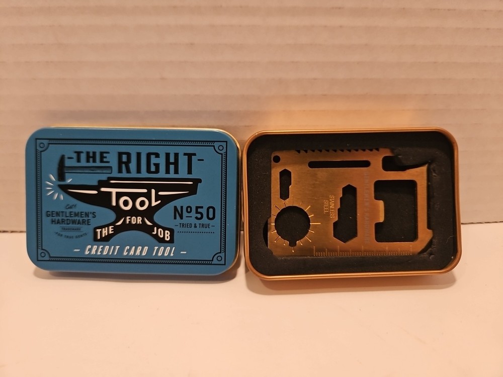 Gentlemen's Hardware 10 Tools Built into Credit Card Shaped Stainless Tool