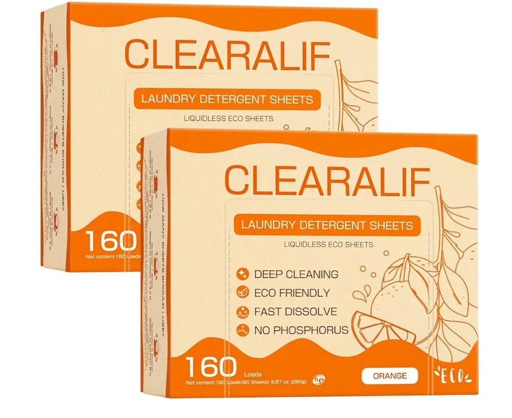 2 Pack Clearalif Laundry Detergent Sheets Upto 320 Loads ECO Friendly