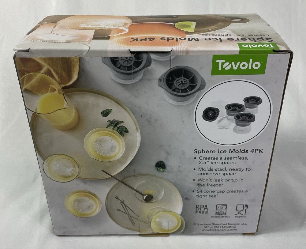 TOVOLO Sphere Ice Molds 4 Pack New In Box