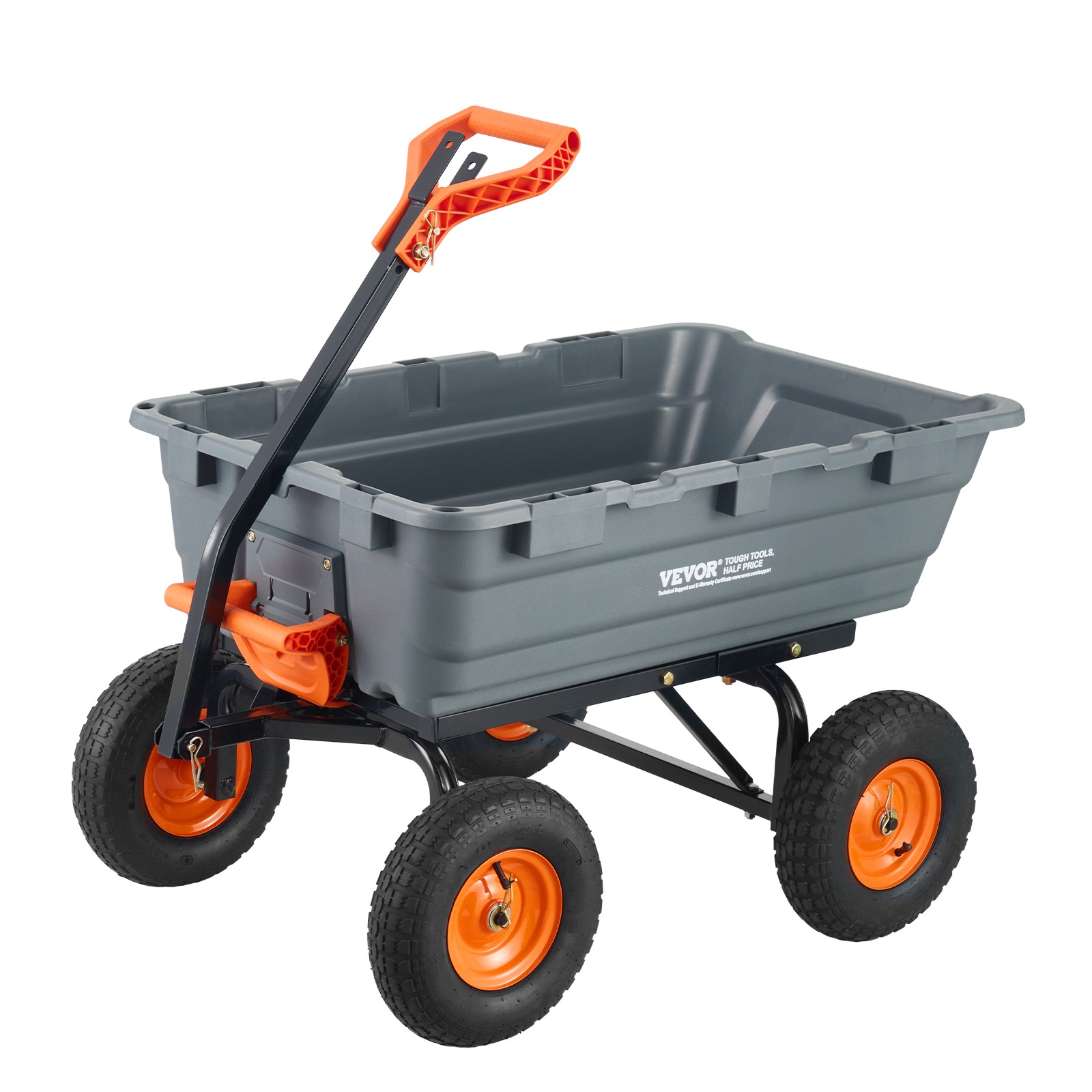 VEVOR Poly Garden Dump Cart Heavy-duty Yard Carts and Wagons 6.48 cu.ft 1200 lbs