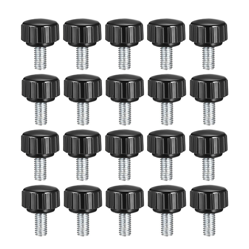 M5 x 10mm Male Thread Knurled Clamping Knobs Grip Thumb Screw on Type 20 Pcs