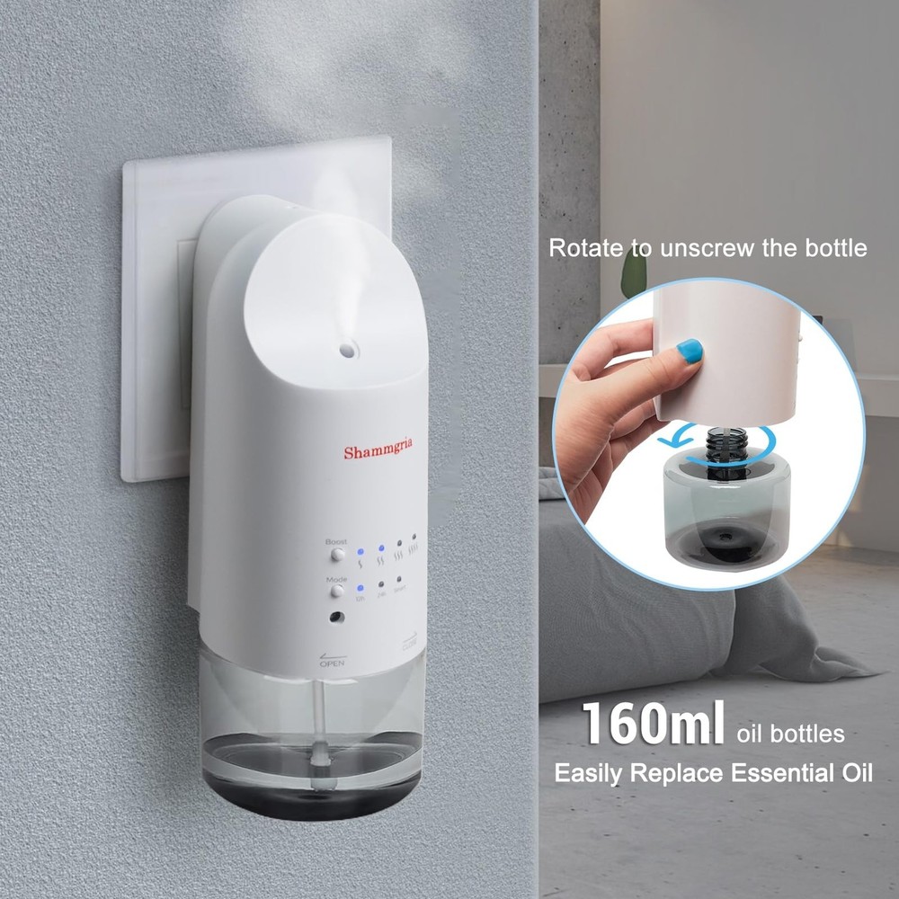 2026 Plug-in Essential Oil Diffuser – Waterless Scent Diffuser, Smart Wall