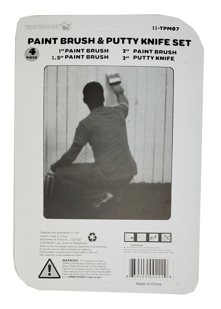 4 Pieces Paint Brushes & Putty KnifeCutter Set