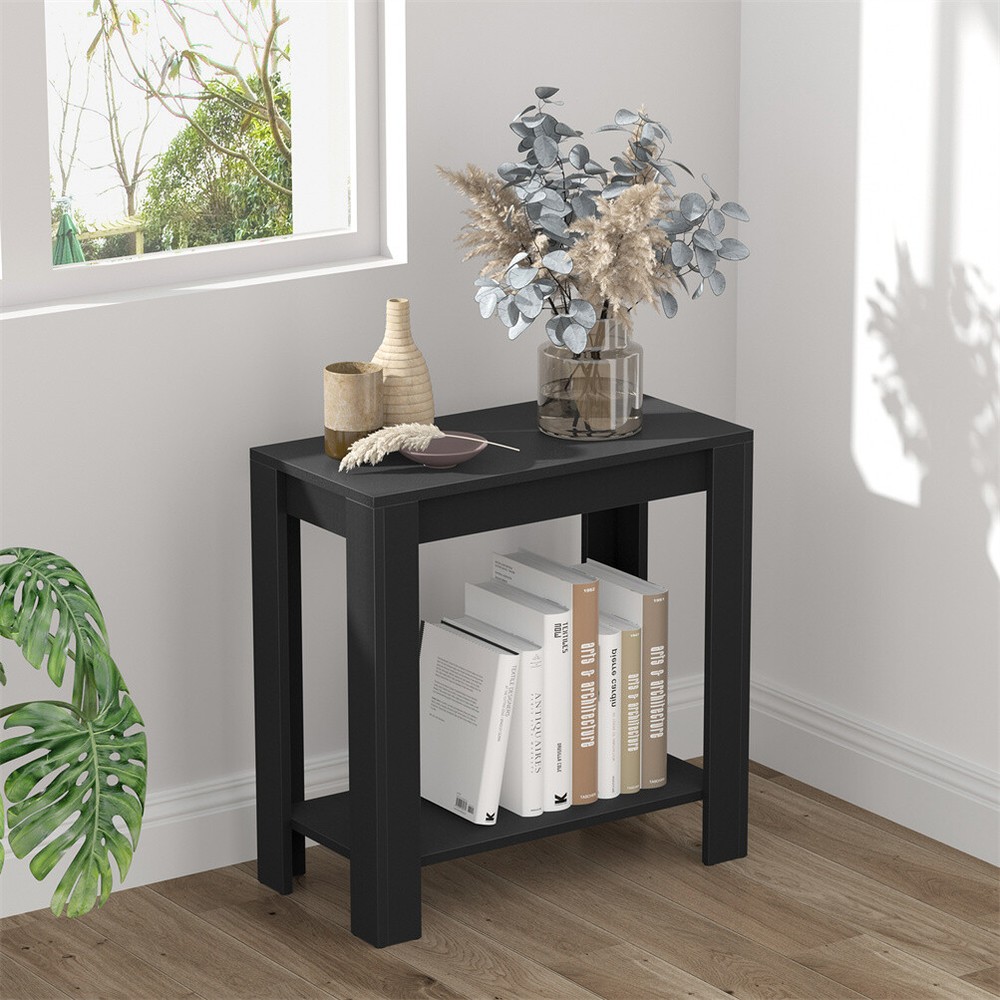 Thick Narrow End Table Sofa Side Storage Shelf Nightstand with Super Strong Legs