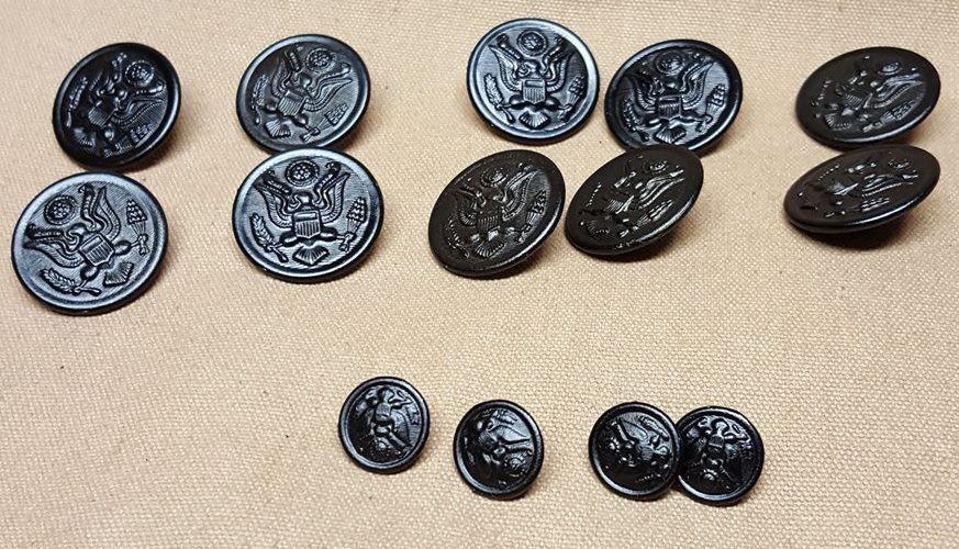 WWI US ARMY Model 1918 Overcoat Button Set