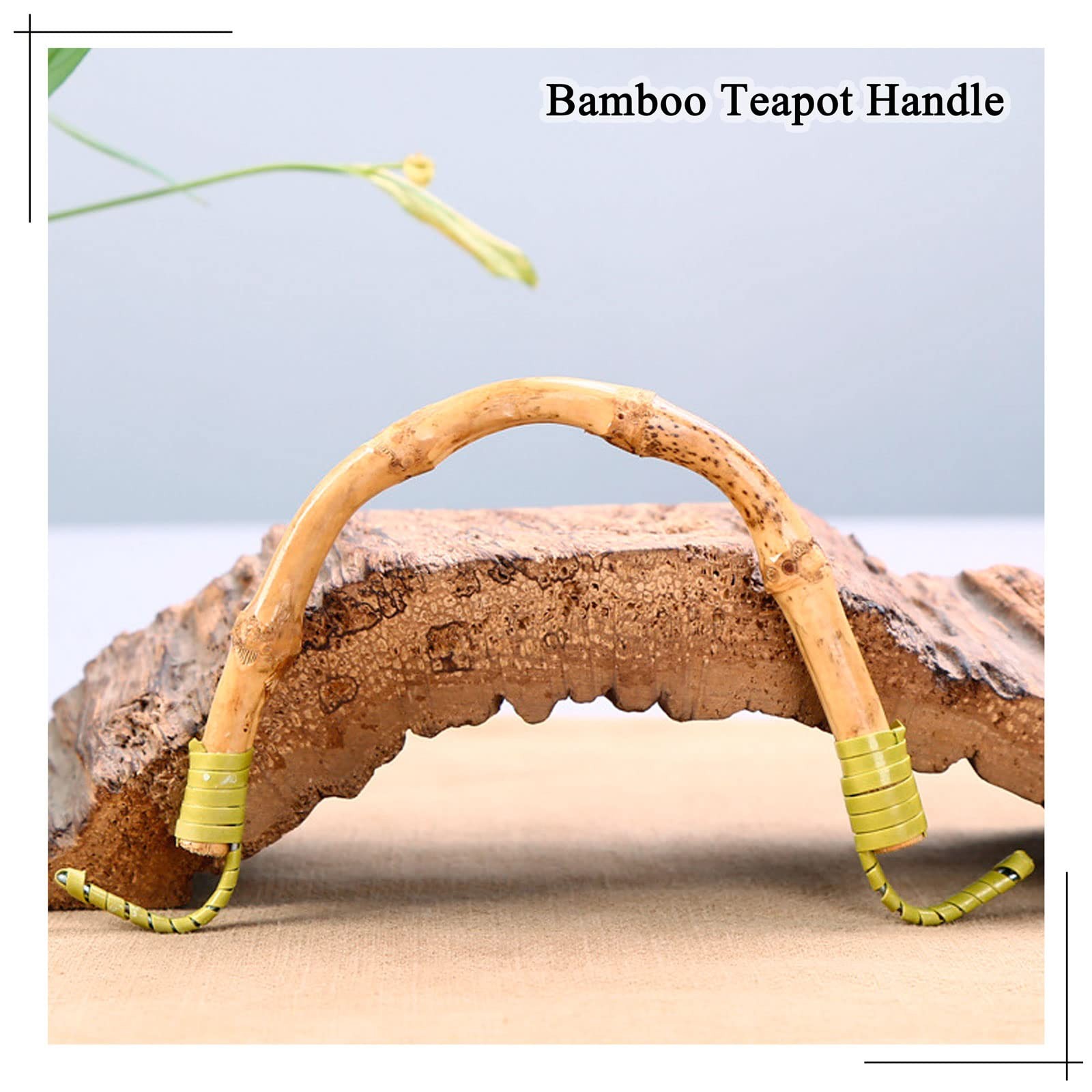 2 Pack Bamboo Teapot Handle Replacement Accessories for Ceramic & Yellow