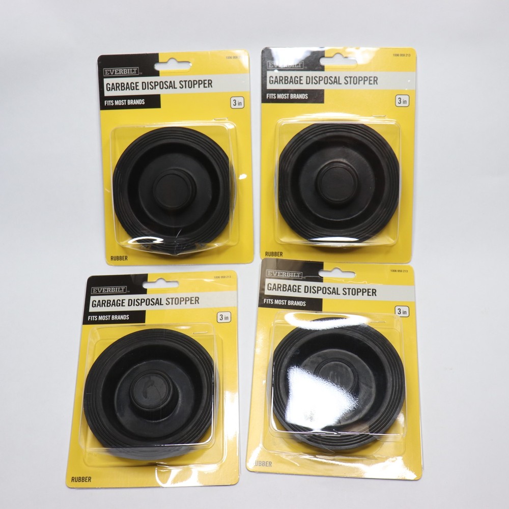 (4-Pk) Everbilt Garbage Disposal Replacement Stopper Black 865870