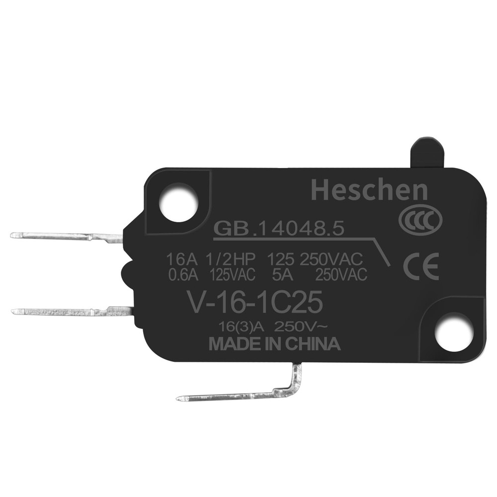 Heschen Micro Switch, V-16-1C25, SPDT, Pin Button Type, 16A 250VAC, 5PCS