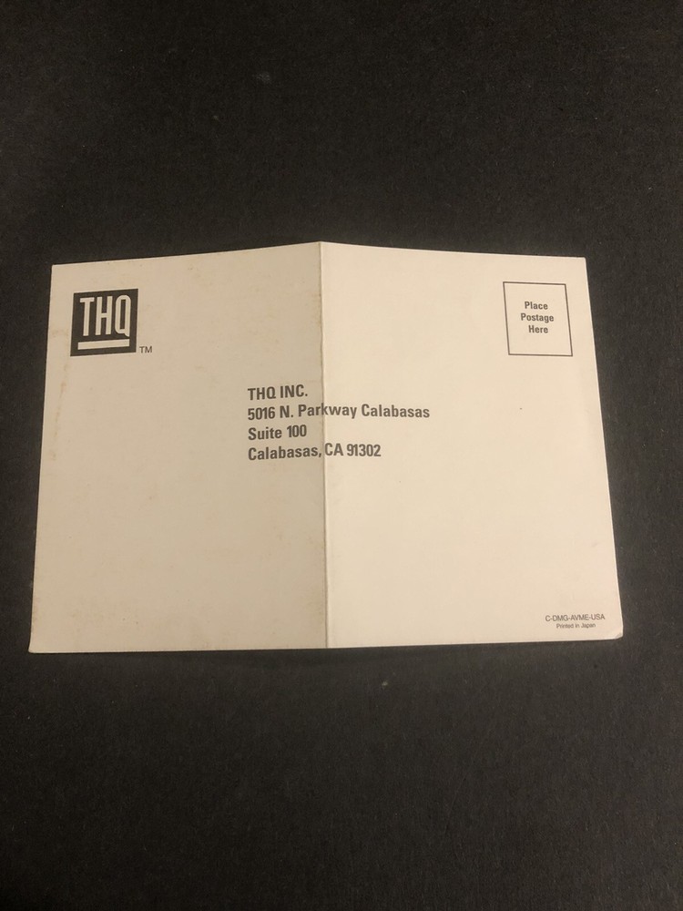 Nintendo gameboy thq registration card insert