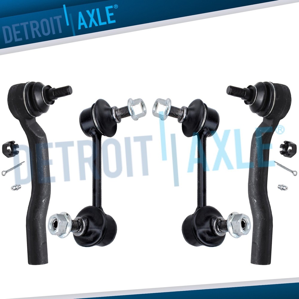 Front Outer Tie Rod Ends + Sway Bar Links for Mazda 2007 - 2010 2011 2012 CX-7