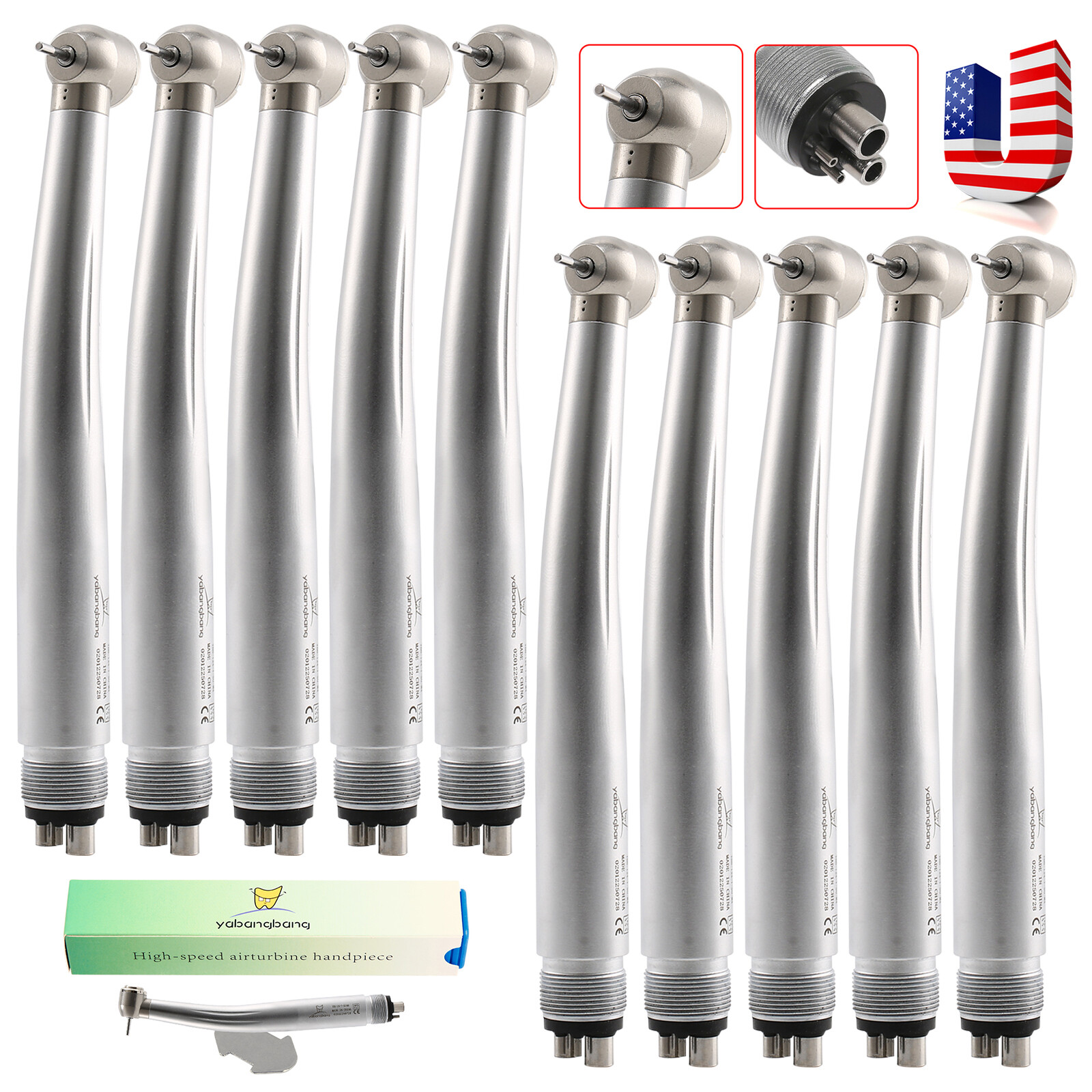10* NSK PANA MAX Style Dental High Speed Air Turbine Handpiece Push Button 4Hole