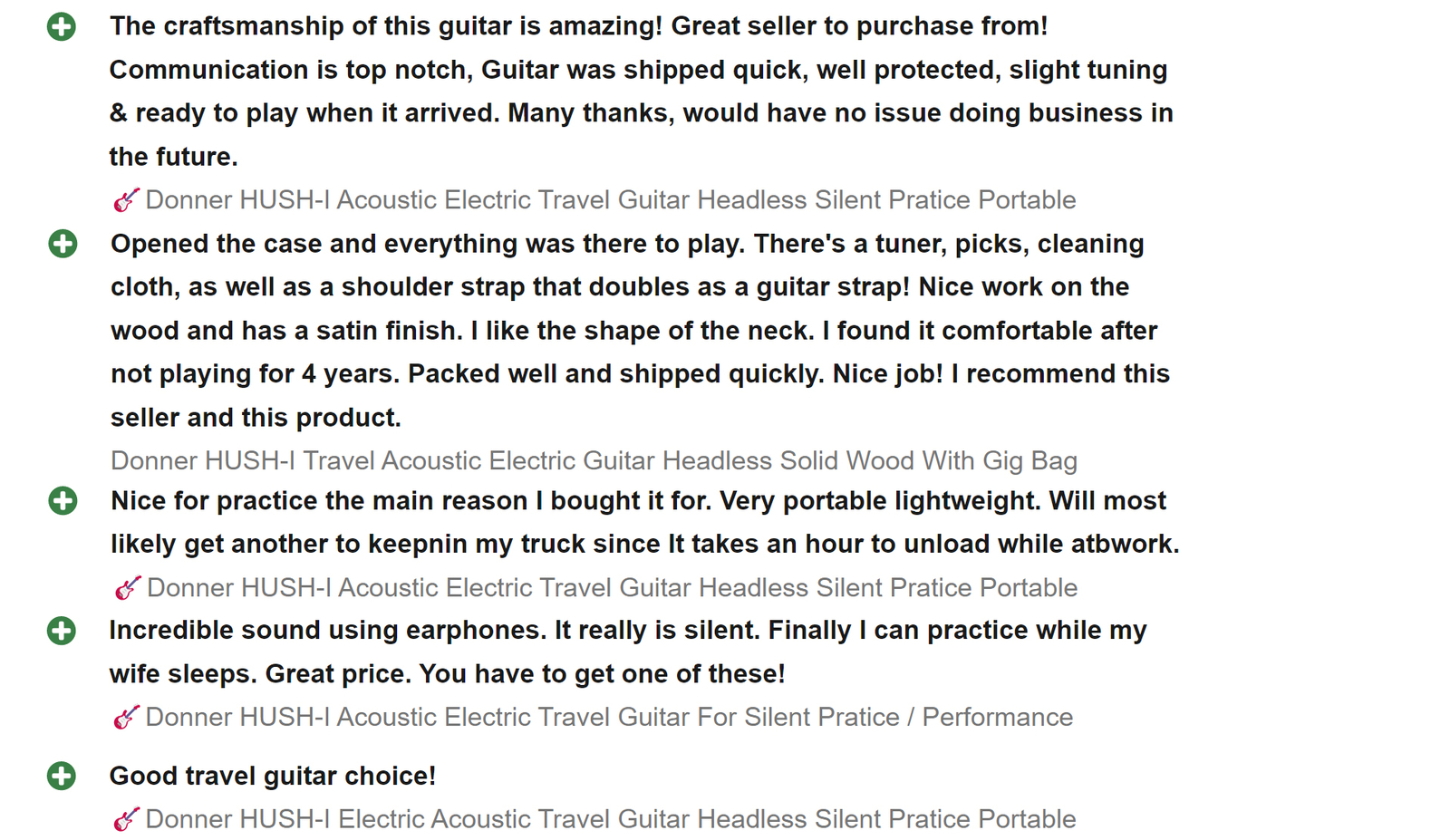 Donner HUSH I Acoustic Electric Guitar For Silent Pratice + Headphone Xmas Gift