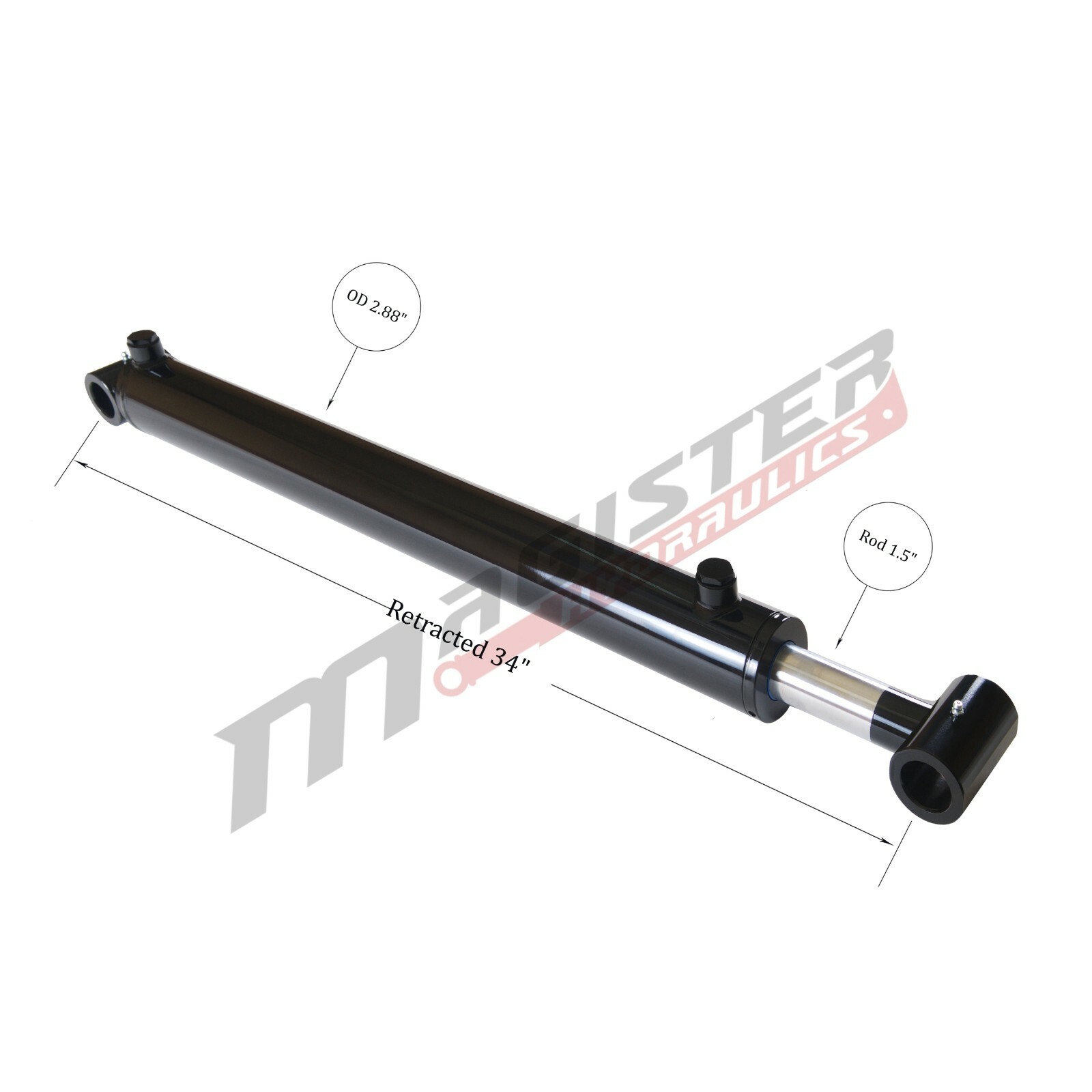 Hydraulic Cylinder For Loader Double Acting 2.5" Bore 23.5" Stroke 2.5x23.5 NEW