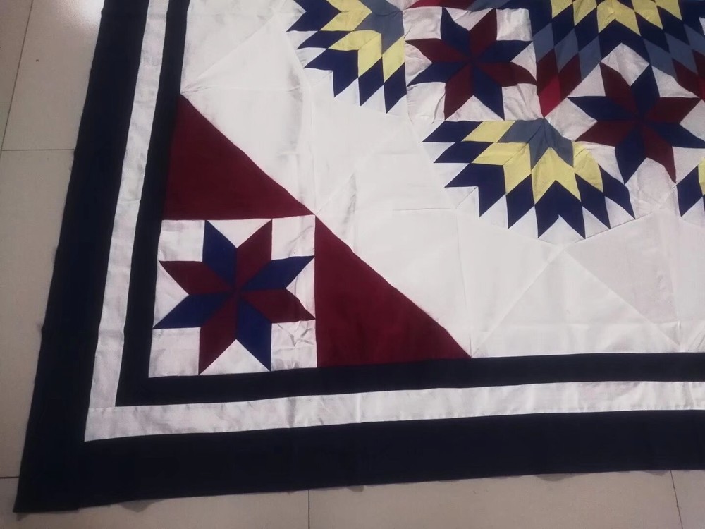 Queen Size machine pieced patchwork quilt top #153