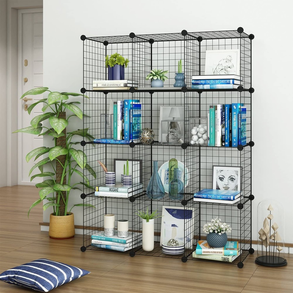 TUMUCUTE Wire Storage Cubes, Metal Storage Shelves Bookshelf, Stackable Modular
