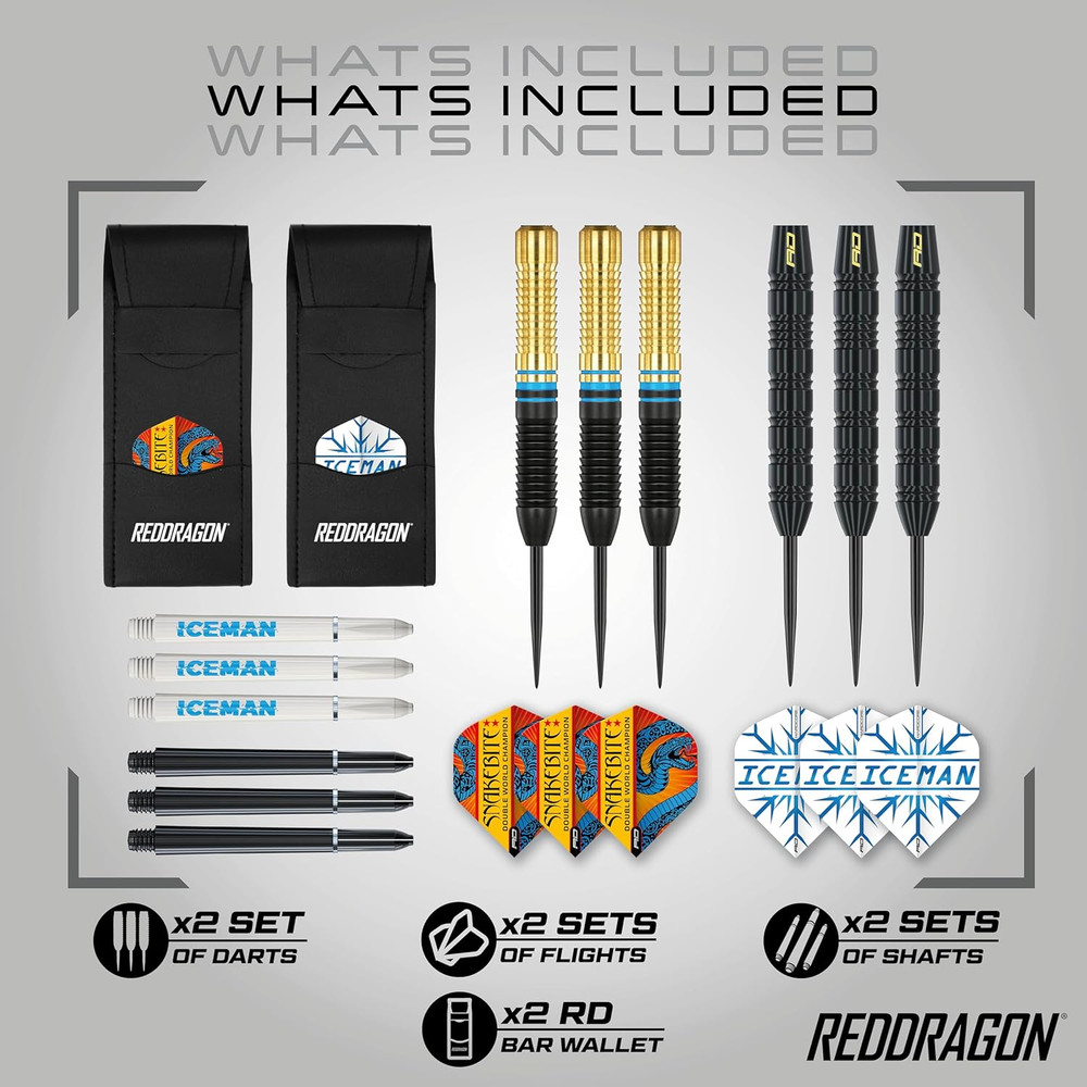 Peter Wright 'Snakebite' V Gerwyn Price 'Iceman' DWC Brass Darts Set with Flight