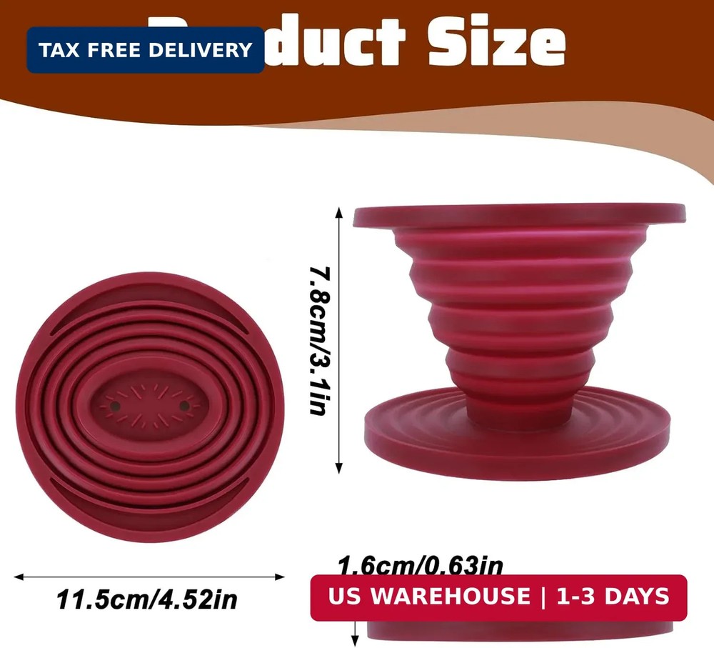 Larrel Pour Over Coffee Maker Portable Coffee Maker Foldable Reusable Pour Over