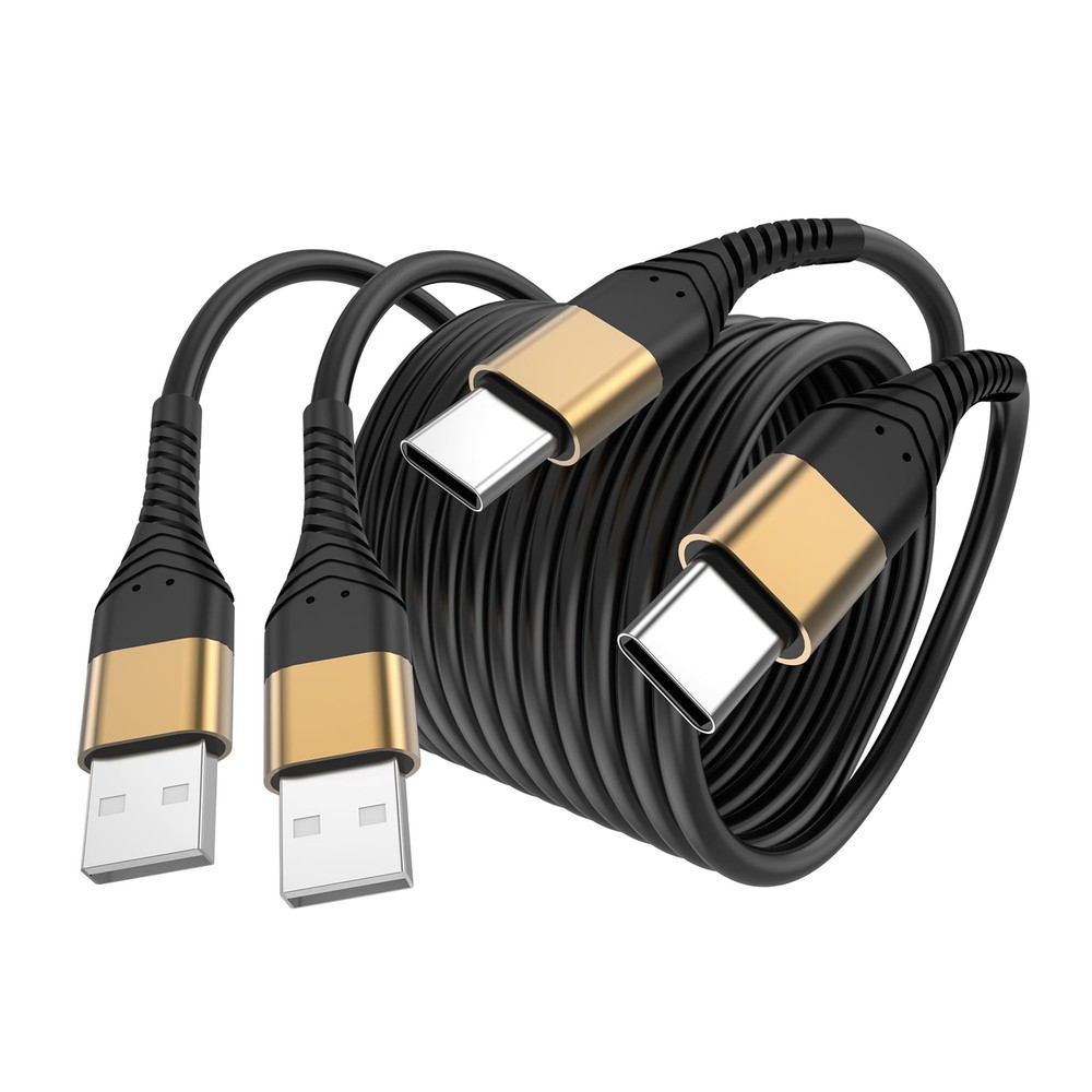USB Type C Charger Cable Fast Charging 10ft,Extra Long 2Pack 10ft, Gold