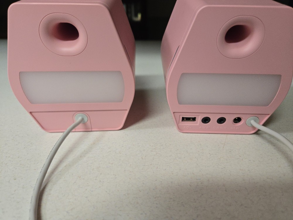 Pink edifier g2000 USB/aux/Bluetooth speakers