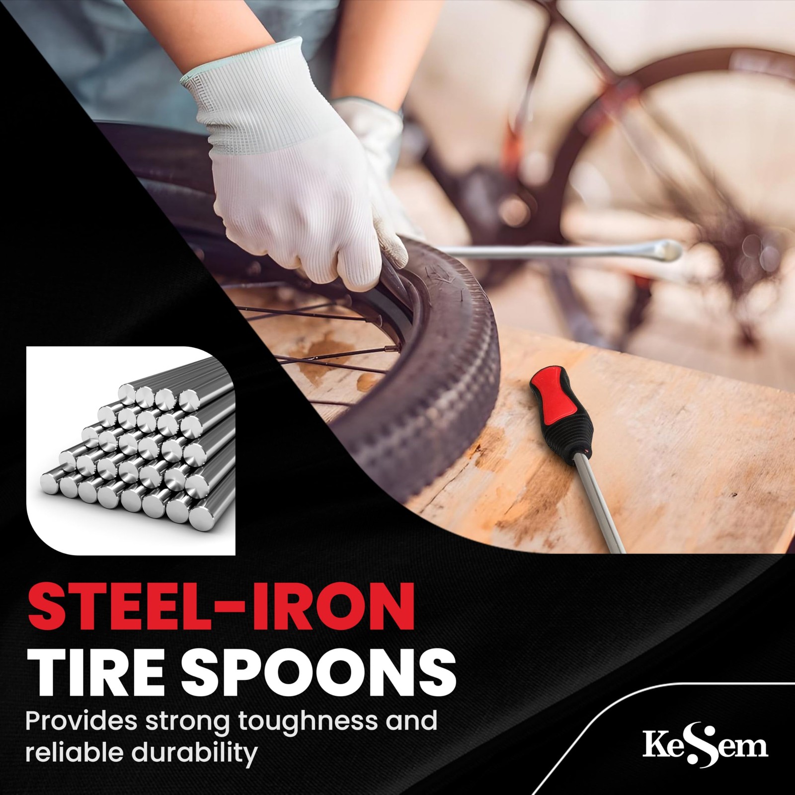 2 Pack 14.5" Tire Spoons Changing Lever Iron Bar Set Repair...