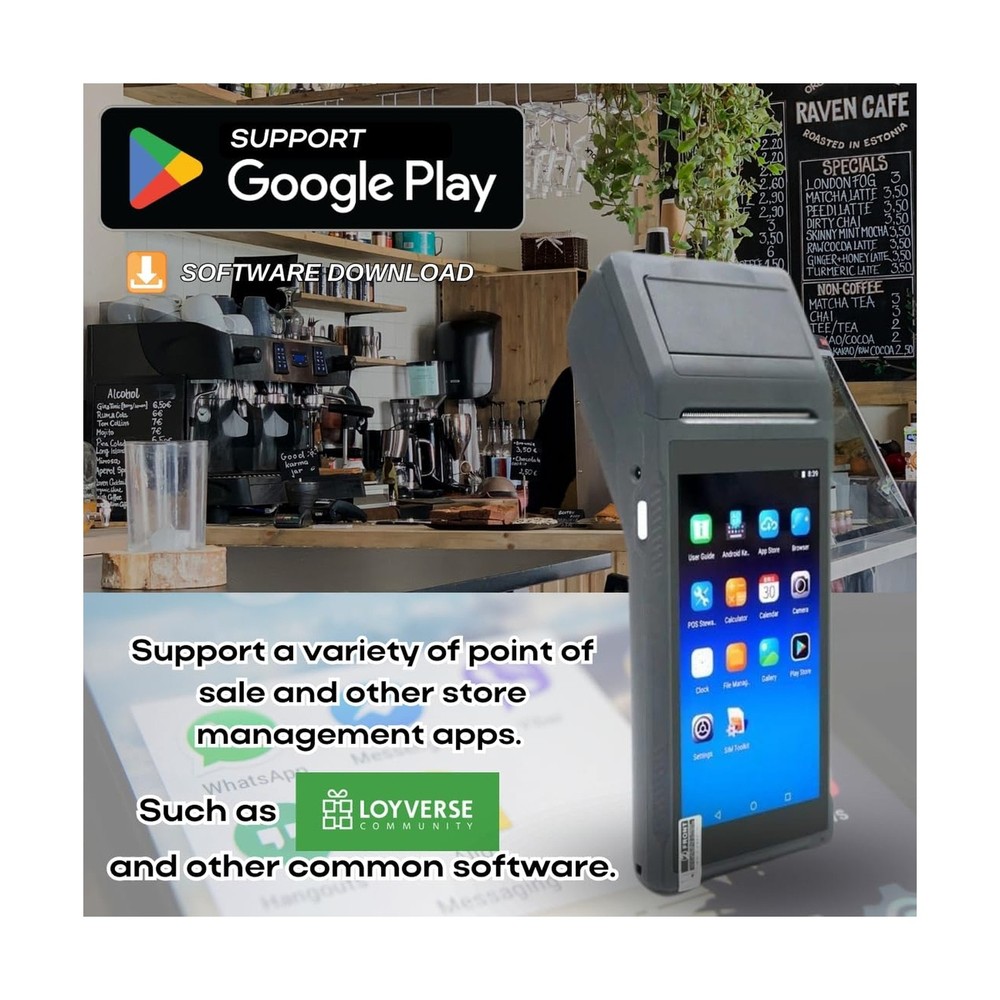 POS PDA Q2i Receipt Printer 58mm High Speed Thermal Printer with Android 8.1,...