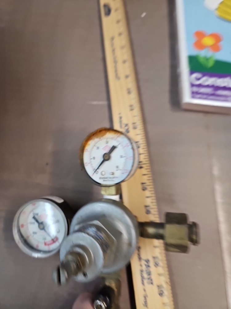 Ashcroft Regulator w/ Shut-Off Valve MicroMatic Double Gauge Untested