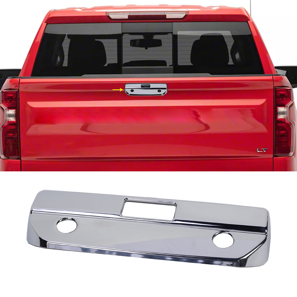 For 2019-2022 Chevy Silverado Chrome Tailgate Handle Covers With Camera Hole ABS