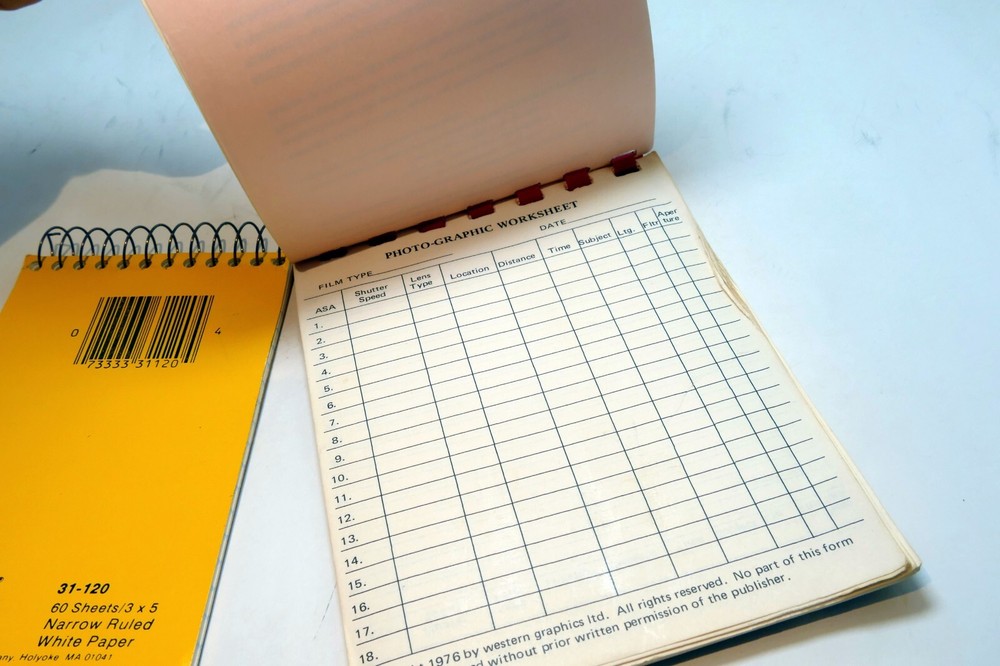 Photo-Graphic worksheet 4X5" notebook notes