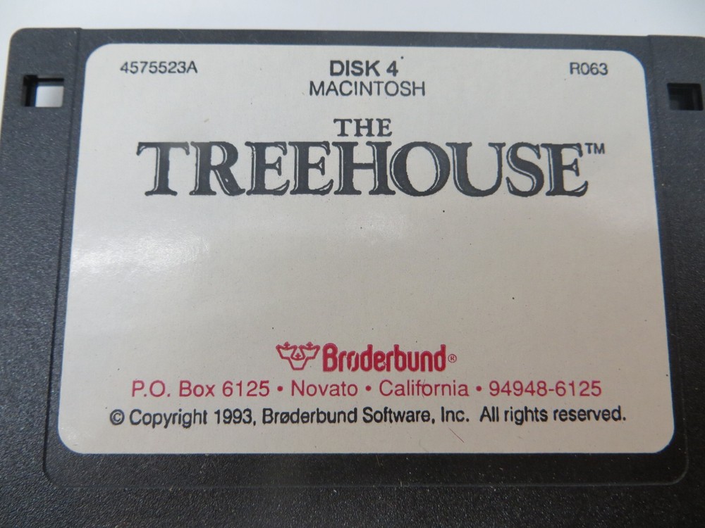 THE TREEHOUSE (MAC, 3.5" Floppy Disk) Broderbund 1992 Computer Software Big Box