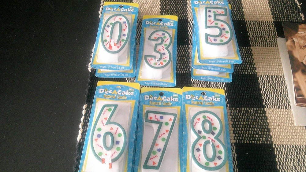 10 Dec-a-cake 3.5" Numeral Candles New