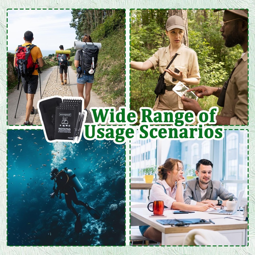 6 Pcs Waterproof Notebook Set, Write in The Rain Notebook, All Weather Notebo...