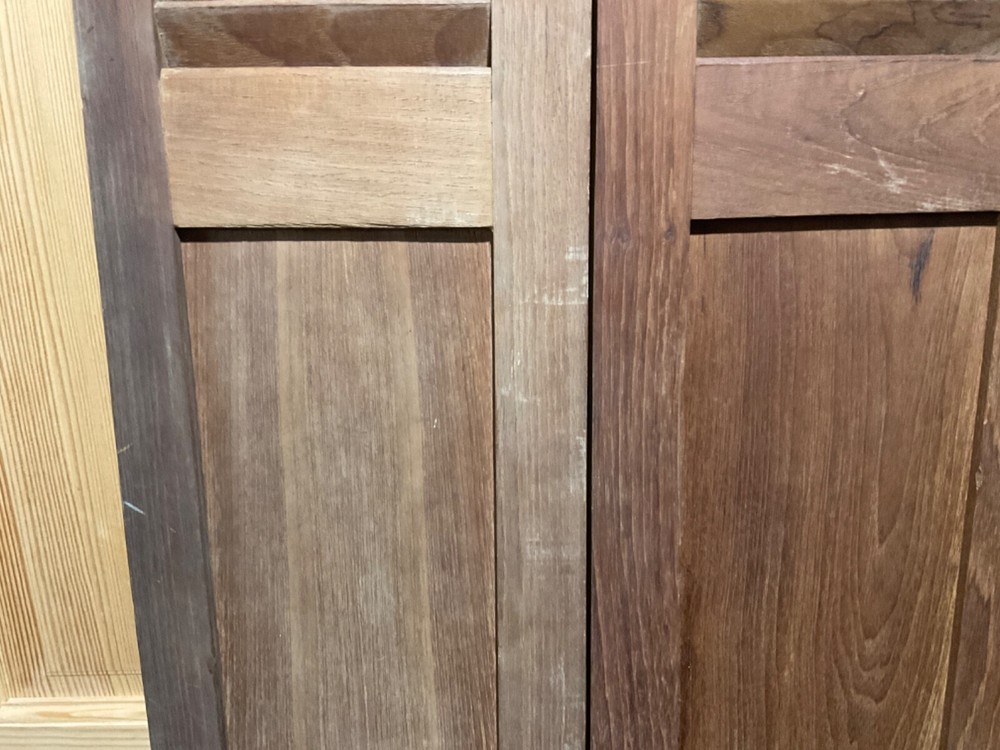 Bi-Fold 7/8” solid Teak sailboat Head Door 65” x 17 5/8” White panel inside