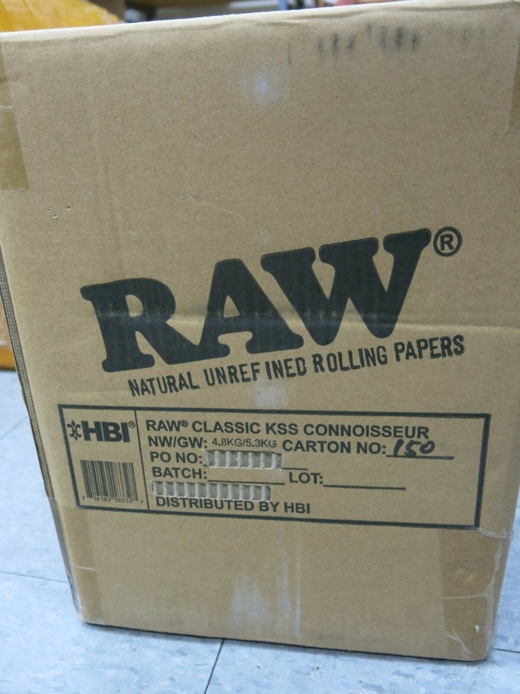 AUTHENTIC Raw Classic Connoisseur King Size Slim with Tips Rolling Paper 24 Box