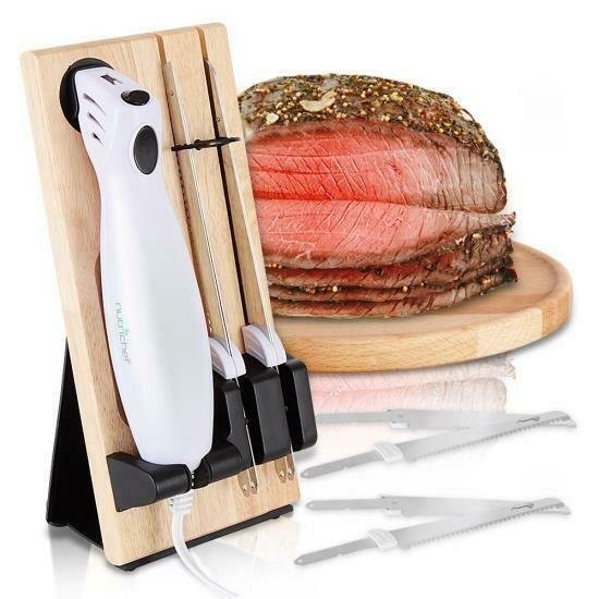 Nutrichef Portable Electrical Food Cutter Knife Set with Bread Carving PKELKN16