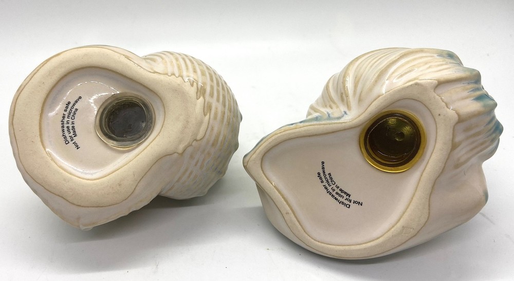 Shells Salt & Pepper Shakers, Shoreline Collection Stoneware
