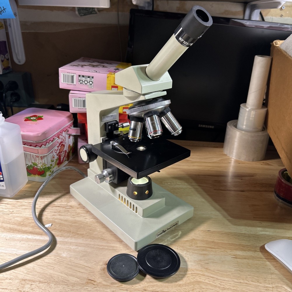 Cambridge Instruments Monocular Compound Microscope WF10X 4X/10X/40X Objectives