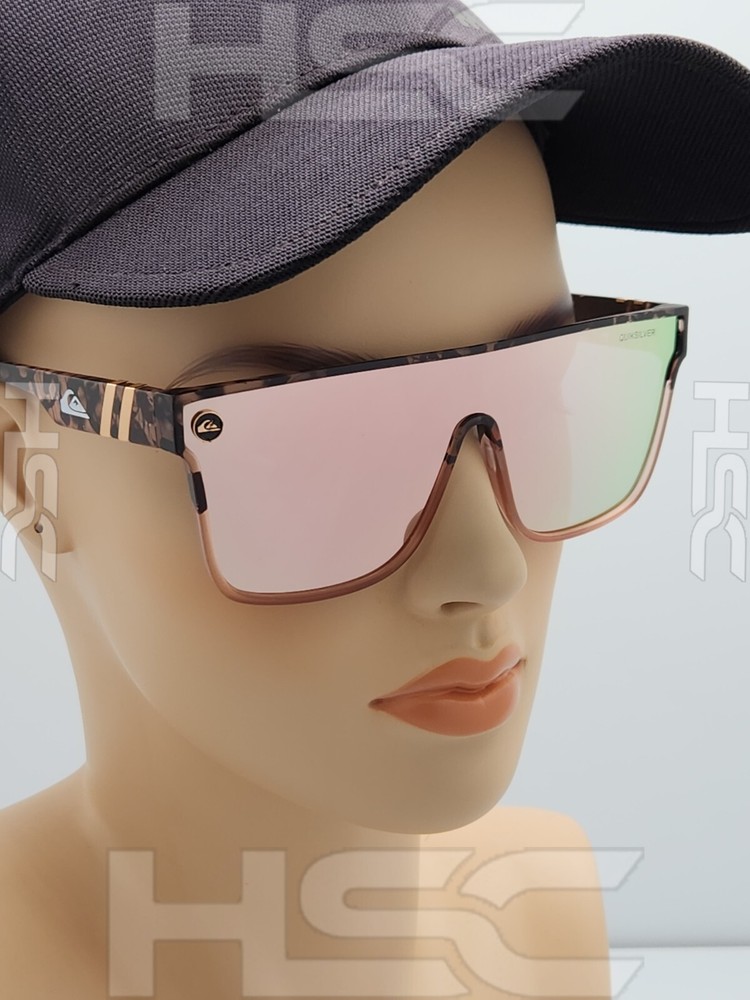 Quicksilver SciFi Shield Sunglasses Tortoise Shell Frame Flash Pink Mirror Lens